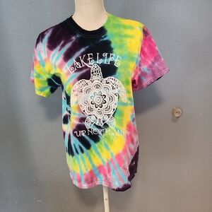 Colortone Tiedye Lake Life Up North Minnesota Festival Turtle Tee Shirt Cotton